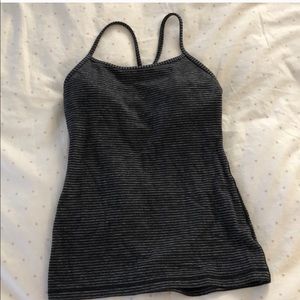 Gray and black stripe lululemon power y tank